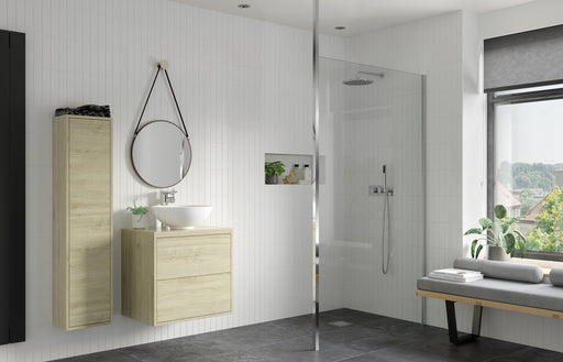 Icorra Wetroom Panel & Floor-to-Ceiling Pole - Chrome