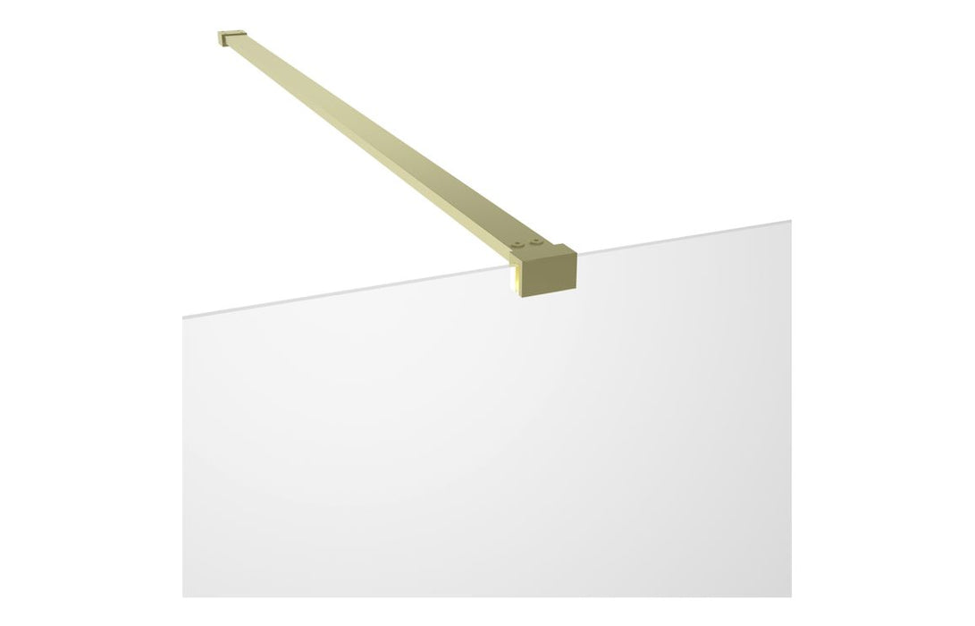 Icorra Wetroom Panel & Support Bar - Brushed Brass