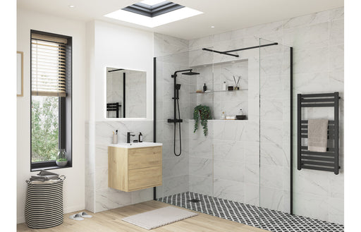 Icorra Wetroom Side Panel & Arm - Black