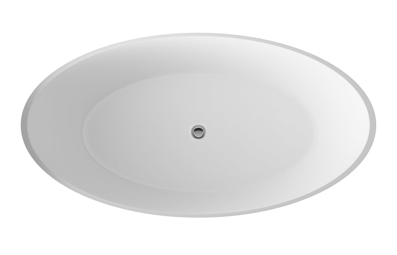 Round Freestanding Bath & Push Button Waste