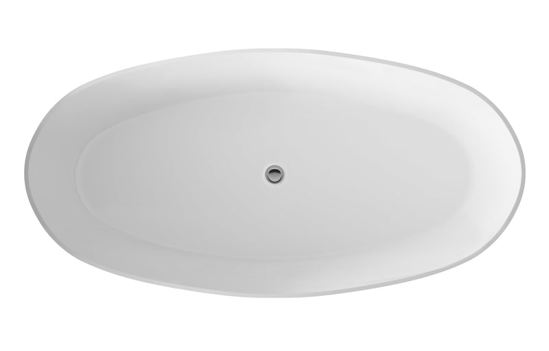 Oval Freestanding Bath & Push Button Waste