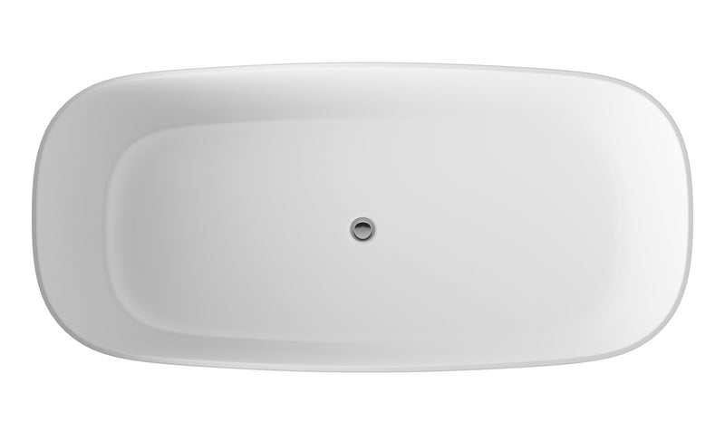 Square Freestanding Bath & Push Button Waste