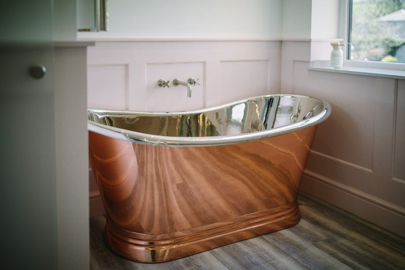 Copper Baths Freestanding Boat Bath - Copper Outer/Nickel Inner - 1700mm