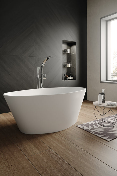 Oval Freestanding Bath & Push Button Waste