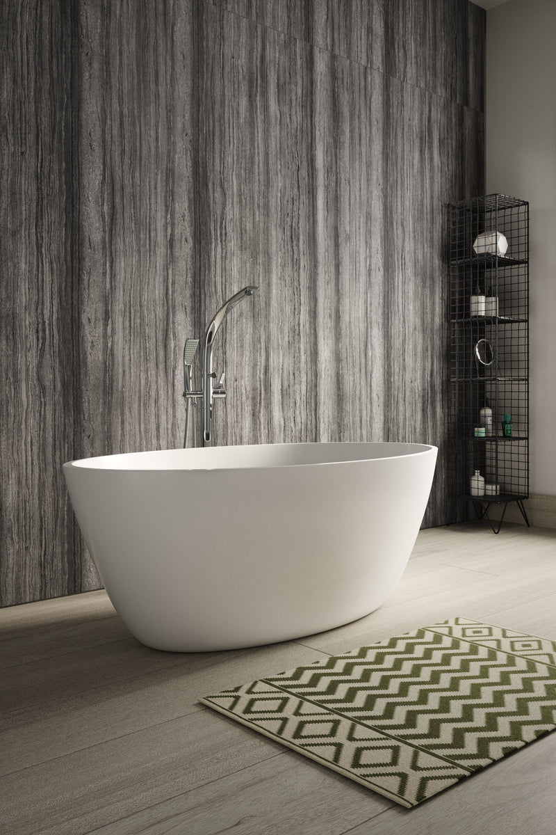 Round Freestanding Bath & Push Button Waste