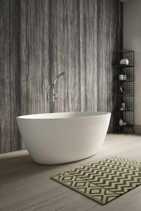 Round Freestanding Bath & Push Button Waste