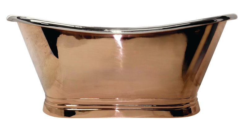 Copper Baths Freestanding Boat Bath - Copper Outer/Nickel Inner - 1700mm