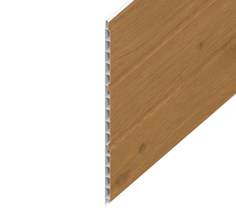 Irish Oak Woodgrain Hollow Soffit Board (5m Length)