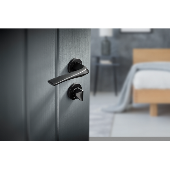 IRONMONGERY DRACO MATT BLACK PRIVACY HANDLE HARDWARE PACK