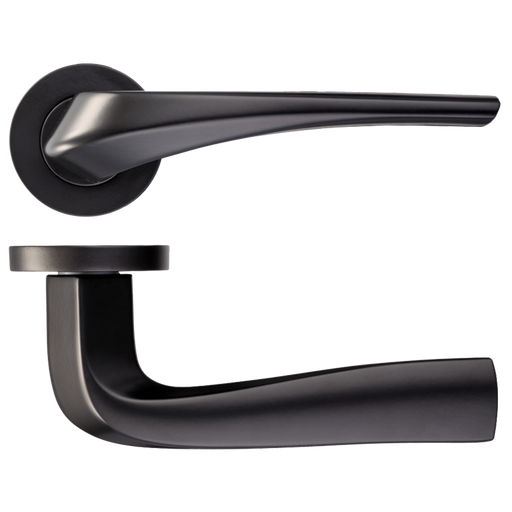 IRONMONGERY DRACO MATT BLACK PRIVACY HANDLE HARDWARE PACK