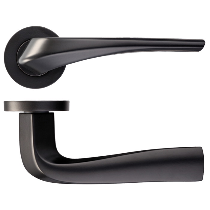 IRONMONGERY DRACO MATT BLACK PRIVACY HANDLE HARDWARE PACK