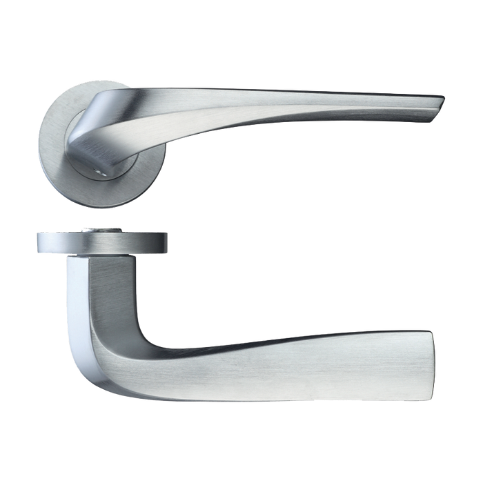 IRONMONGERY DRACO SATIN CHROME TONE HANDLE HARDWARE PACK