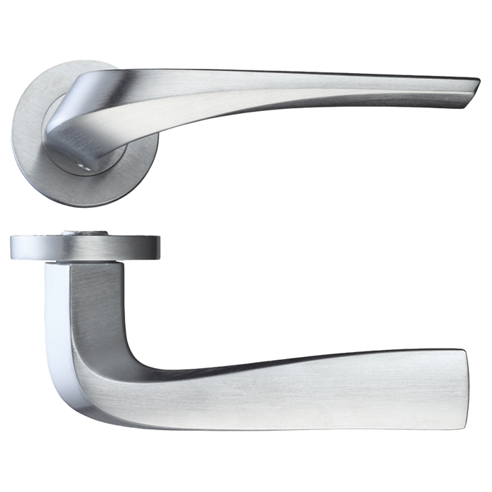 IRONMONGERY DRACO SATIN CHROME TONE PRIVACY HANDLE HARDWARE PACK