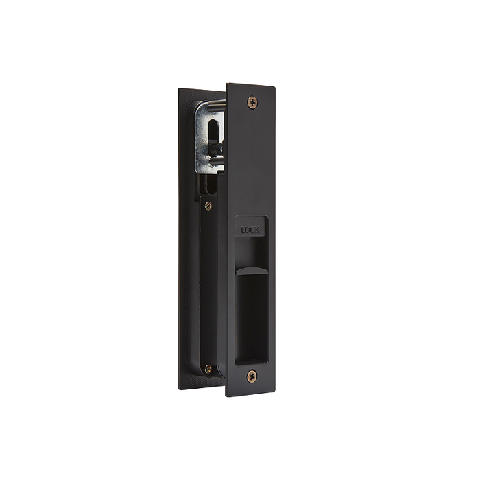 IRONMONGERY GEMINI MATT BLACK POCKET DOOR PRIVACY SLIDING LOCK