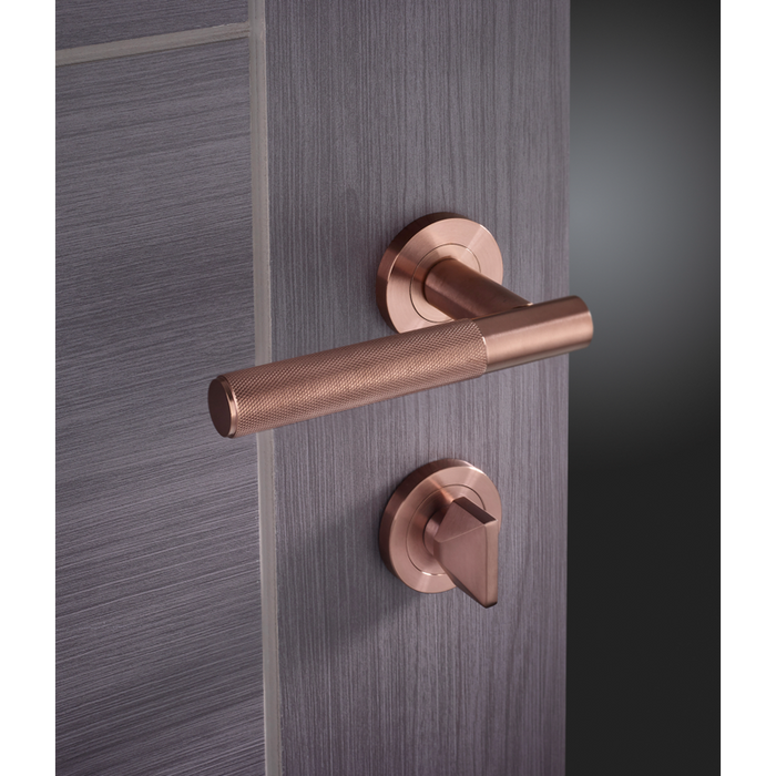 IRONMONGERY LUGANO SATIN COPPER TONE PRIVACY HANDLE PACK
