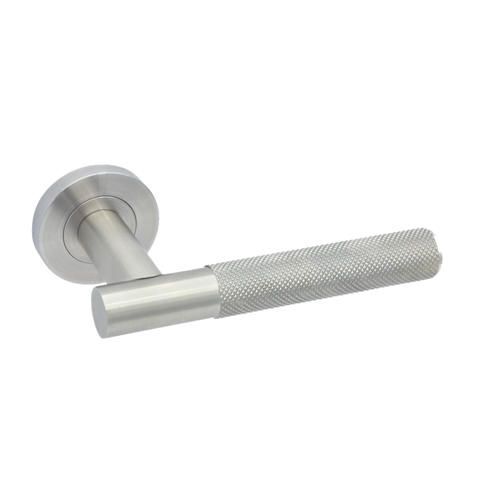 IRONMONGERY LUGANO SATIN STAINLESS STEEL TONE HANDLE PACK