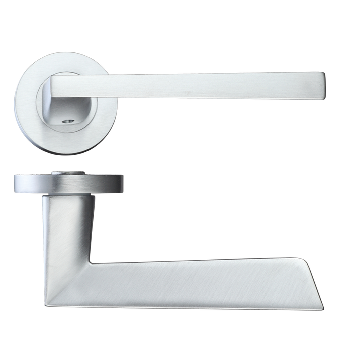 IRONMONGERY LYRA SATIN CHROME TONE HANDLE HARDWARE PACK