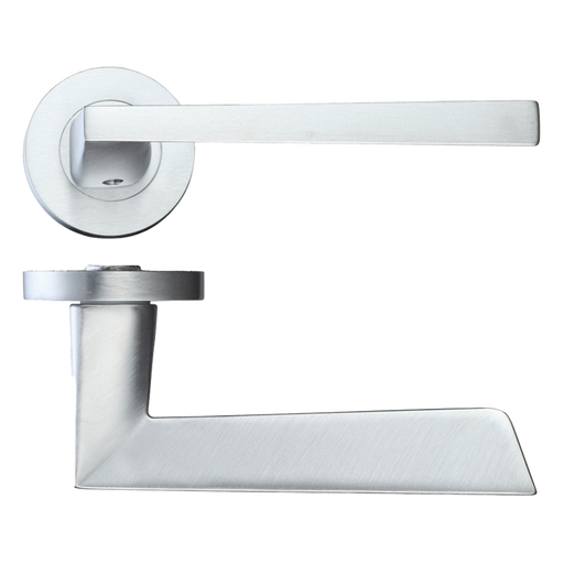 IRONMONGERY LYRA SATIN CHROME TONE PRIVACY HANDLE HARDWARE PACK