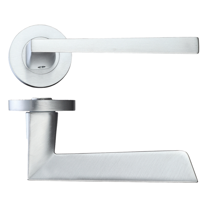 IRONMONGERY LYRA SATIN CHROME TONE PRIVACY HANDLE HARDWARE PACK