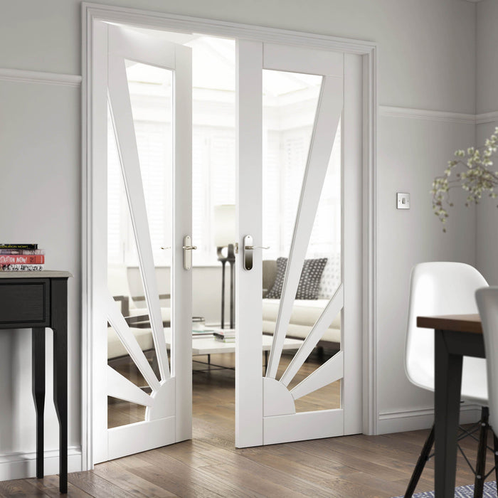 JB Kind Aurora Glazed White Internal Door