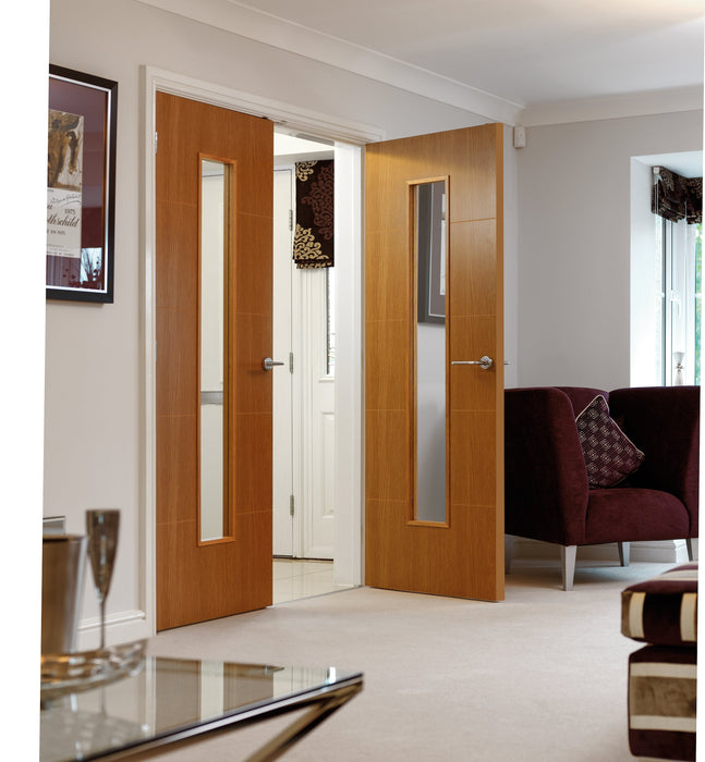 JB Kind Louvre Oak Painted Internal Door