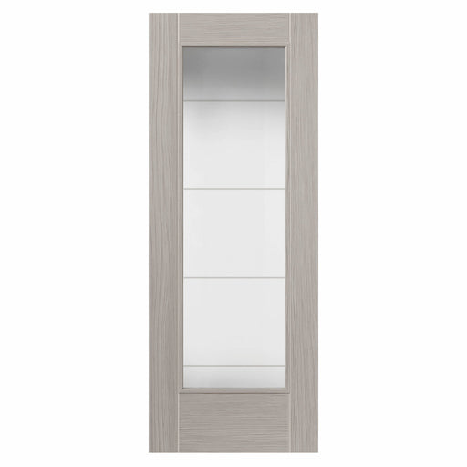 JB Kind TIGRIS LIGHT GREY FULL GLAZED INTERNAL DOOR P/F 35 X 1981 X 610