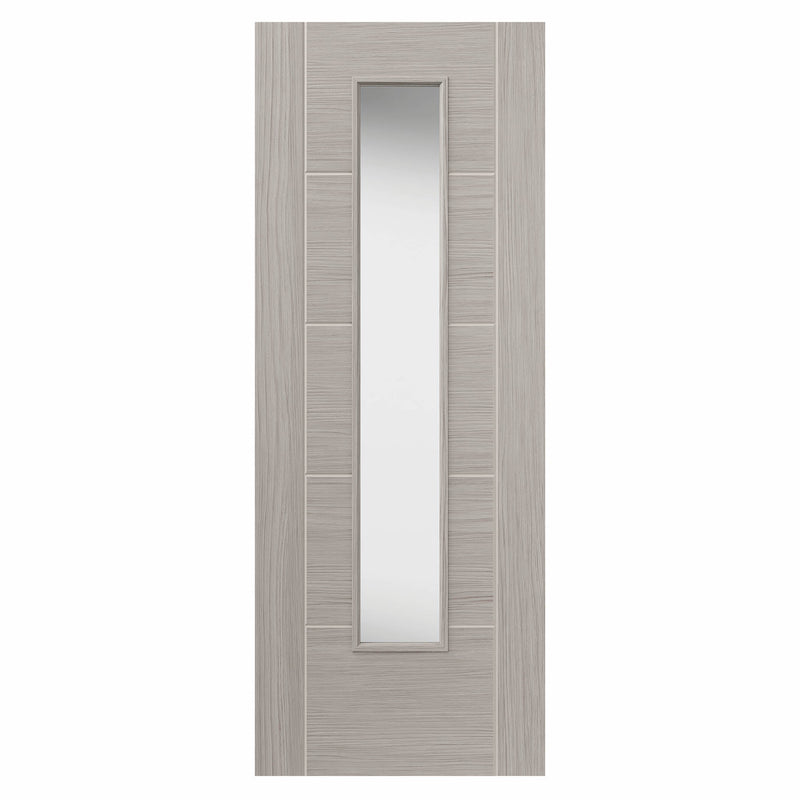 JB Kind TIGRIS LIGHT GREY SLIM GLAZED INTERNAL DOOR P/F 35 X 1981 X 762