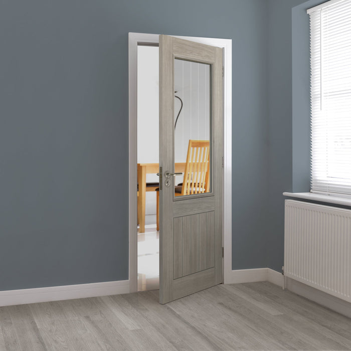 JB Kind Colorado Grey Glazed Laminate Internal Door