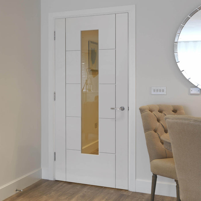 JB Kind Emral White Glazed Internal Door