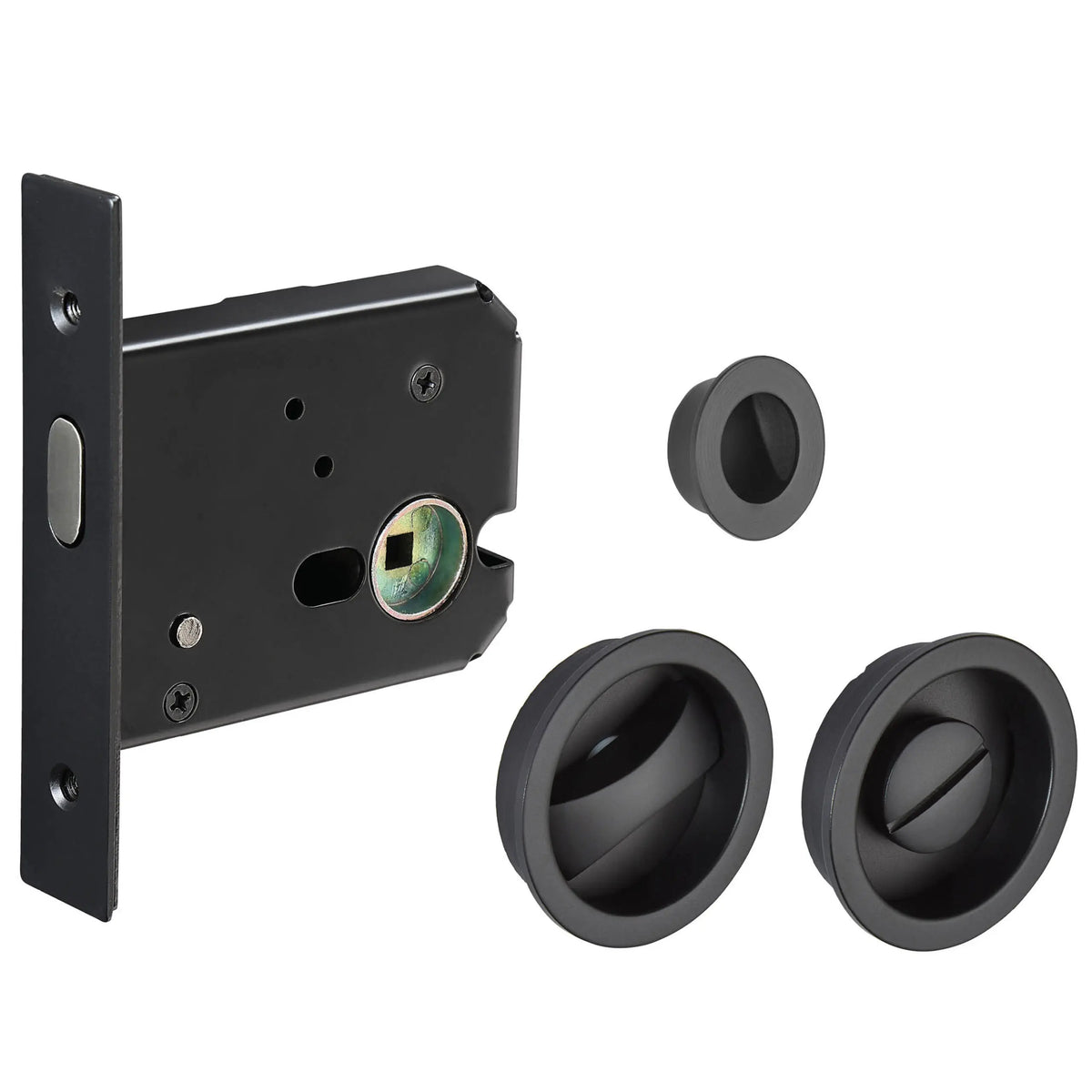 JB Kind Matt Black Bathroom Door Lock Pack, circular in design — Trade ...