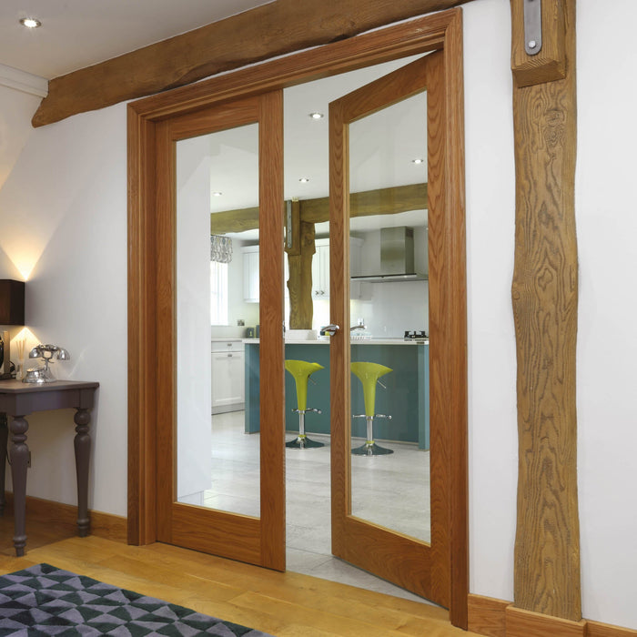 JB Kind Fuji Oak Glazed Internal Door