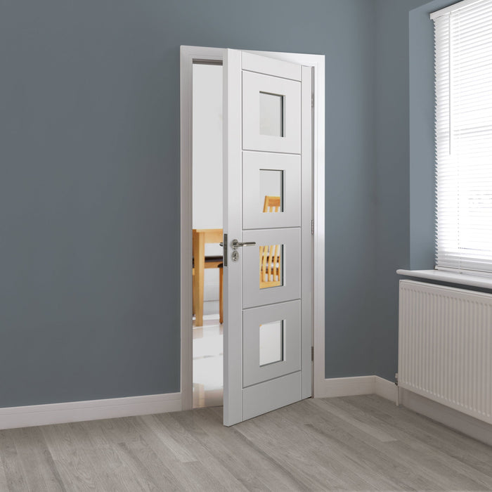 JB KindQuattro Glazed White Internal Door