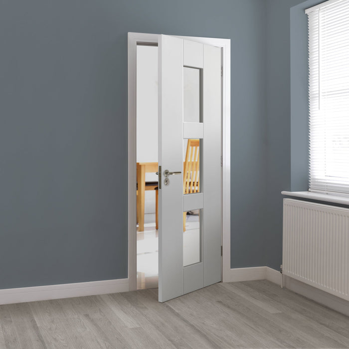 JB Kind Geo Glazed White Internal Door