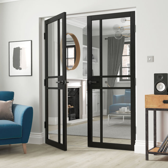 JB Kind City Black Clear Glass Internal Door