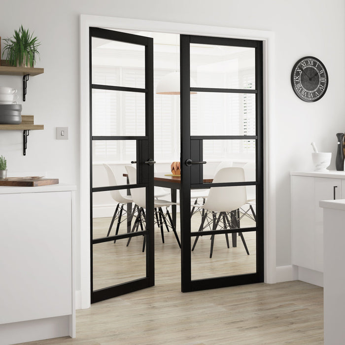 JB Kind Metro Black Clear Glass Internal Door