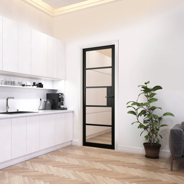 JB Kind Metro Black Clear Glass Internal Door