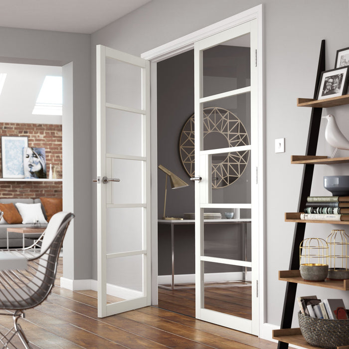 JB Kind Metro White Clear Glass Internal Door