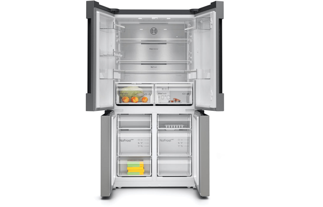 Bosch Series 4 KFN96APEAG F/S NoFrost 4 Door Fridge Freezer - Metallic Silver