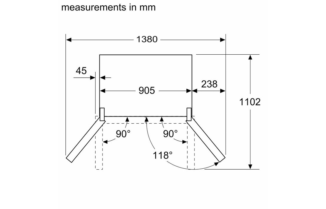 Bosch Series 4 KFN96APEAG F/S NoFrost 4 Door Fridge Freezer - Metallic Silver