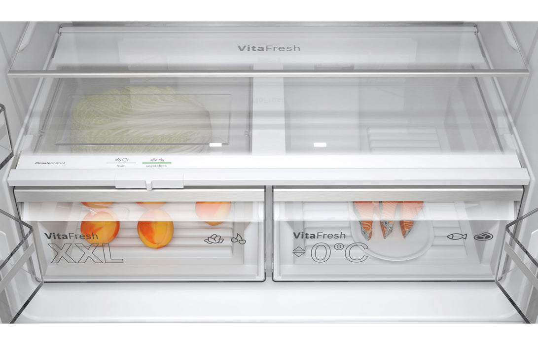 Bosch Series 4 KFN96APEAG F/S NoFrost 4 Door Fridge Freezer - Metallic Silver