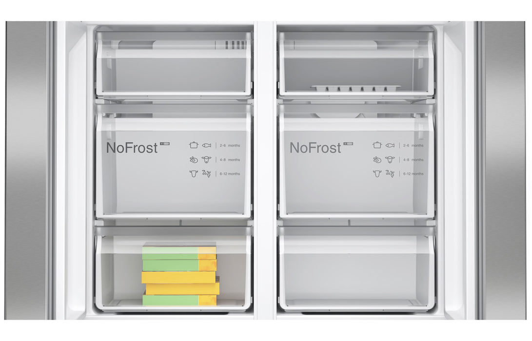 Bosch Series 4 KFN96VPEAG F/S NoFrost 4 Door Fridge Freezer - Metallic Silver