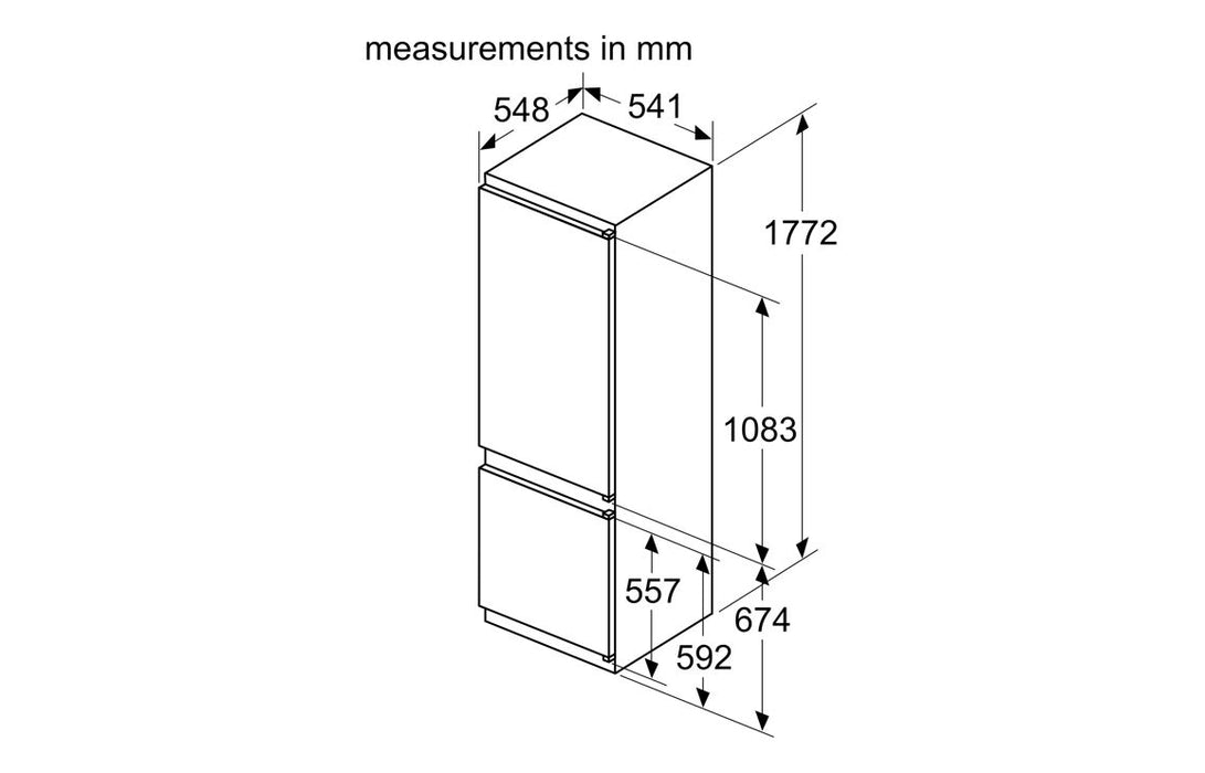 Neff N30 KI5871SE0G B/I Low Frost 70/30 Fridge Freezer