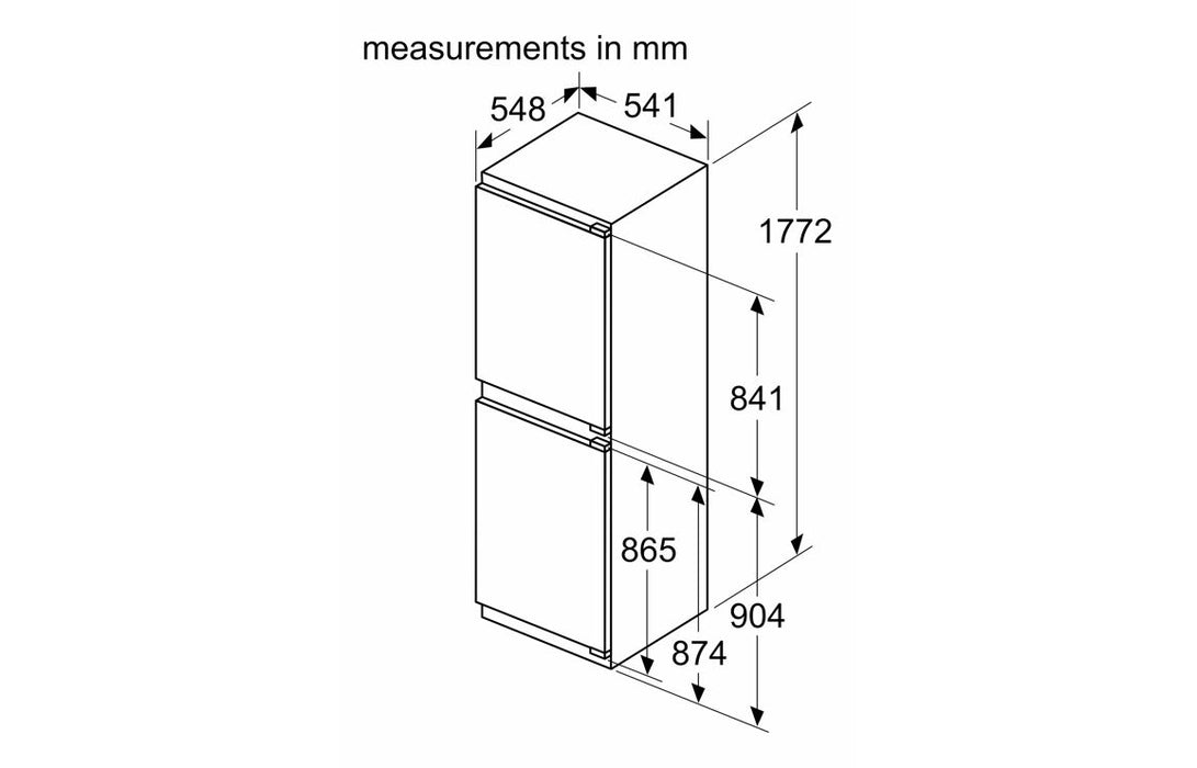 Neff N30 KI7851FE0G B/I No Frost 50/50 Fridge Freezer (Fixed Hinge)