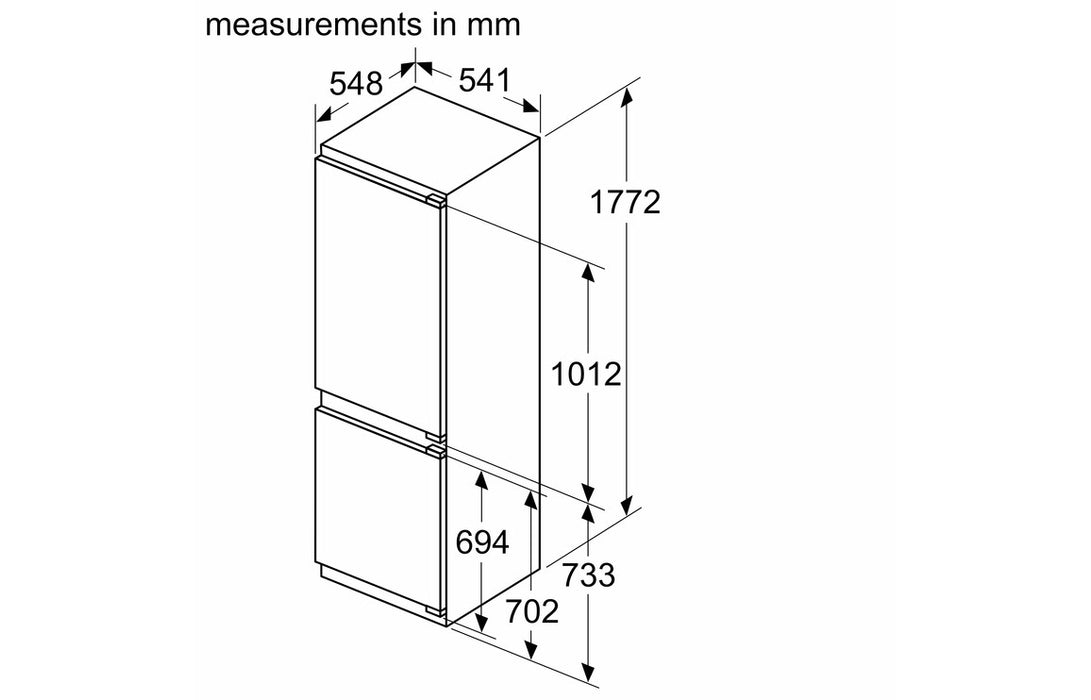 Neff N50 KI7862FE0G B/I NoFrost 60/40 Fridge Freezer (Fixed Hinge)