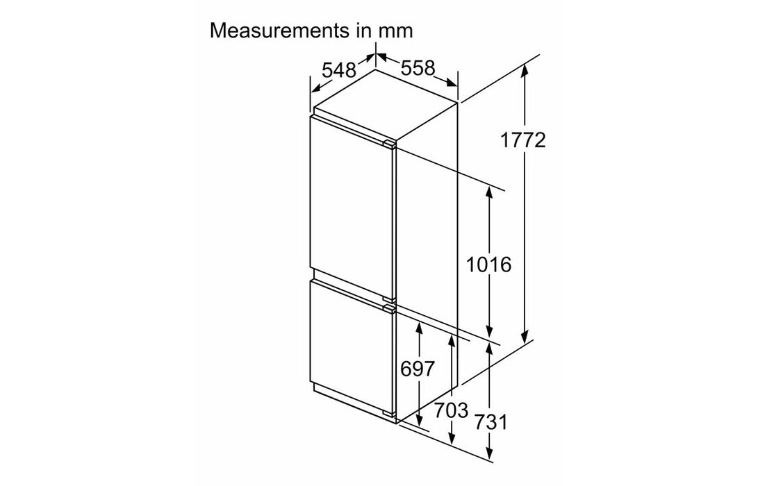 Neff N70 KI7863DD0G B/I NoFrost 60/40 Fridge Freezer