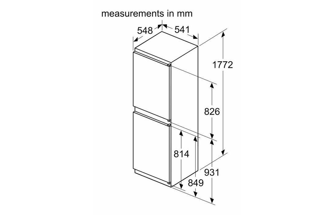 Bosch Series 2 KIN85NSE0G B/I No Frost 50/50 Fridge Freezer