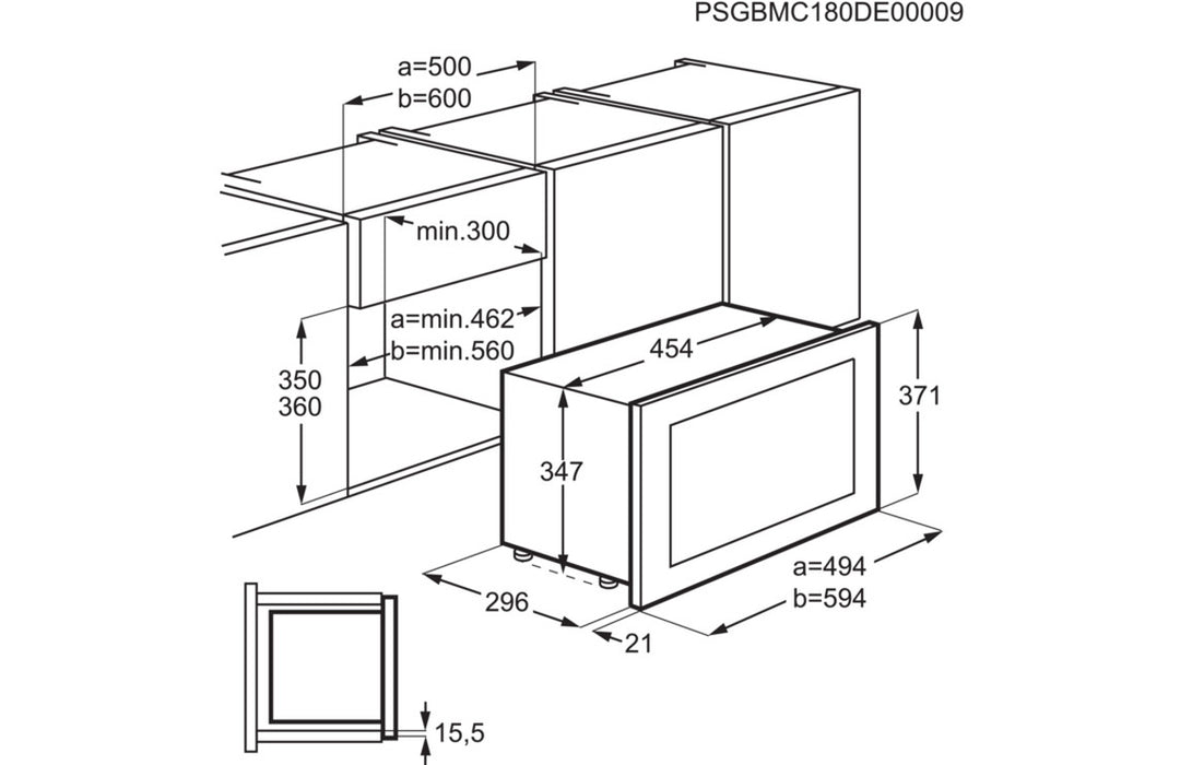 Electrolux KMFE172TEX B/I 800W Microwave - Black