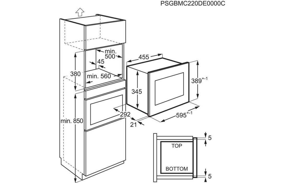 Electrolux KMSE173MMX S/I 700W Microwave - Black & St/Steel