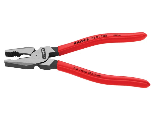 02 01 200 High Leverage Combination Pliers Plastic Coated Grip 200mm