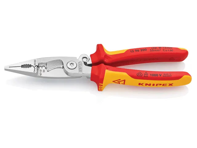 13 96 200 VDE Multifunctional Installation Pliers with Opening Spring 200mm